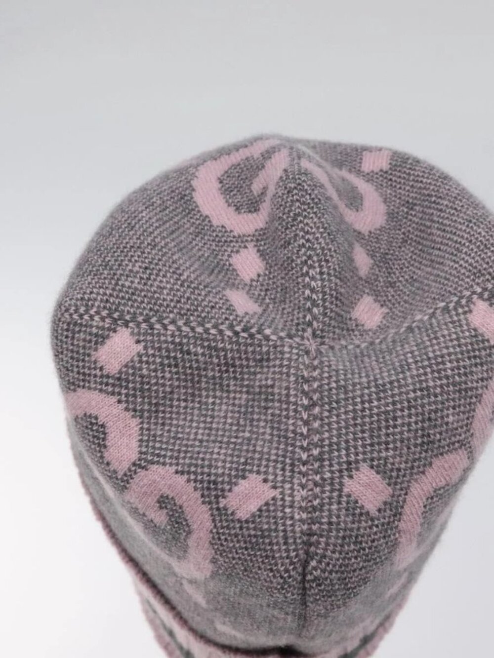 GUCCI GG Canvas Knitted Fabrics Cap Cashmere M Pink 676827 Auth am8353 - Picture 5 of 12